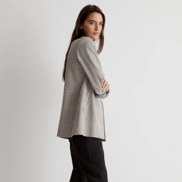 Madewell The Dorset Blazer in Galloway Plaid Grey and White size XS - Picture 4 of 13